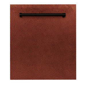 ZLINE 24 in. Top Control Dishwasher in Hand-Hammered Copper with Traditional Style Handle, DW-HH-H-24