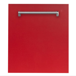 ZLINE 24 in. Top Control Dishwasher in Red Matte with Stainless Steel Tub, DW-RM-24