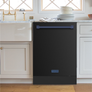 Gordon Ramsay by THOR Kitchen 24" Dishwasher in Matte Black with Navy Blue Accents, DW24X8BA00-BLU