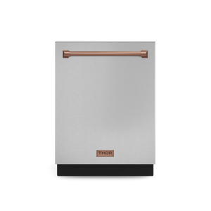 Gordon Ramsay by THOR Kitchen 24" Dishwasher in Stainless Steel with Rose Gold Accents, DW24X8BA99-RSG