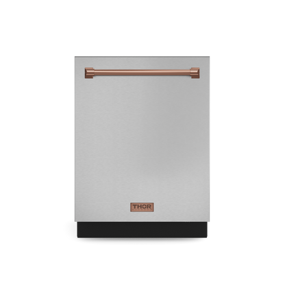Gordon Ramsay by THOR Kitchen 24" Dishwasher in Stainless Steel with Rose Gold Accents, DW24X8BA99-RSG