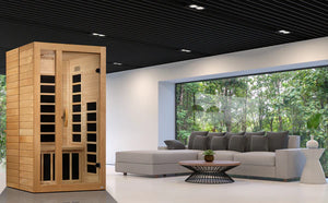 Dynamic Gracia Elite Ultra Low EMF Indoor Infrared Sauna in Canadian Hemlock (1-2 Person Capacity)