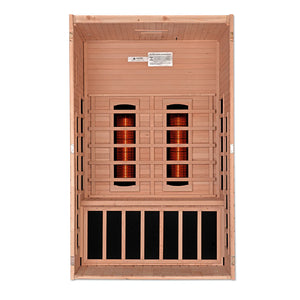 Dynamic Serena Full Spectrum Near Zero EMF Indoor Infrared Sauna in Canadian Hemlock (2-Person Capacity)