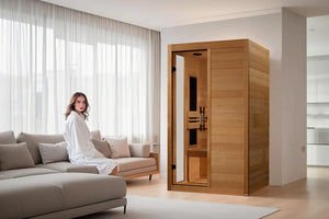 Dynamic Lucca Elite Ultra Low EMF Indoor Infrared Sauna in Canadian Hemlock (2-Person Capacity)