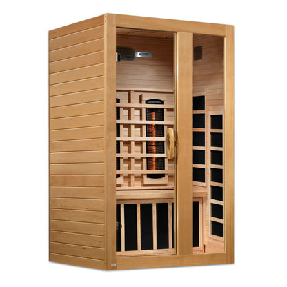 Dynamic Serena Full Spectrum Near Zero EMF Indoor Infrared Sauna in Canadian Hemlock (2-Person Capacity)