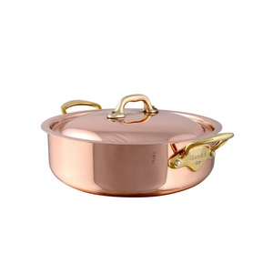 Mauviel 1830 M'Heritage M'150 B Copper Rondeau With Lid and Brass Handles