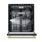 FORNO Stella 24" Built-in Dishwasher in White, ENERGY Star, with Antique Brass Handles, FDWBI8010-24WHT