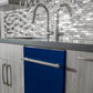 ZLINE Classic 24-Inch Top Control Built-In Dishwasher, Blue Gloss Panel, Modern Handle, 52 dBA, DW-BG-H-24