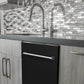 ZLINE Classic 24-Inch Top Control Built-In Dishwasher, Black Matte Panel, Traditional Handle, 52 dBA, DW-BLM-24