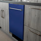 ZLINE Classic 24-Inch Top Control Built-In Dishwasher, Blue Matte Panel, Traditional Handle, 52 dBA, DW-BM-24