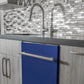 ZLINE Classic 24-Inch Top Control Built-In Dishwasher, Blue Matte Panel, Modern Handle, 52 dBA, DW-BM-H-24