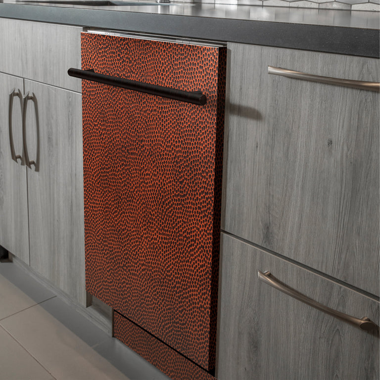 ZLINE 24 in. Top Control Dishwasher in Hand-Hammered Copper with Stainless Steel Tub, DW-HH-24