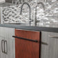 ZLINE Classic 24-Inch Top Control Built-In Dishwasher, Hand-Hammered Copper Panel, Modern Handle, 52 dBA, DW-HH-24