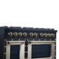 FORNO Ambassador Valente 48" 6.7 cu. ft. Dual Fuel Range, 8 Sealed Burners, Convection Oven in Black with Antique Brass Accents and Copper Rivet Trim, FFSGS6199-48CPBLK