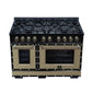 FORNO Ambassador Valente 48" 6.7 cu. ft. Dual Fuel Range, 8 Sealed Burners, Convection Oven in Black with Antique Brass Accents and Copper Rivet Trim, FFSGS6199-48CPBLK
