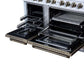 FORNO Ambassador Valente 48" 6.7 cu. ft. Dual Fuel Range, 8 Sealed Burners, Convection Oven in White with Antique Brass Accents and Copper Rivet Trim, FFSGS6199-48CPWHT
