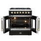 FORNO Galiano 30" 4.32 cu. ft. French Door Dual Fuel Range with 5 Sealed Burners in Black with Antique Brass Accents, FFSGS6356-30BLK