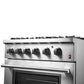 FORNO Marco 30" 4.32 cu. ft. Dual Fuel Range in Stainless Steel with 4 Sealed Burners, FFSGS6197-30