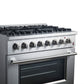 FORNO Marco 36" 5.36 cu. ft. Dual Fuel Range in Stainless Steel with 6 Sealed Burners, FFSGS6197-36