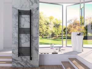 Eos Wall Mounted Electric Towel Warmer in Black