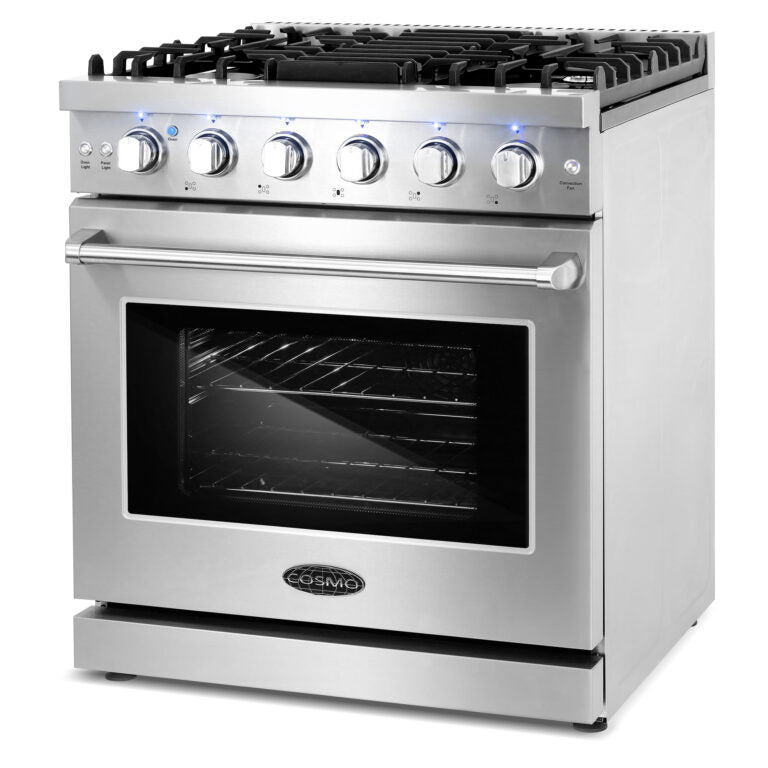 Cosmo Package - 30" Gas Range, Wall Mount Range Hood and Dishwasher, COS-3PKG-020