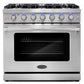 Cosmo Commerical 36" 6.0 cu. ft. Gas Range with Convection Oven in Stainless Steel with Storage Drawer, COS-EPGR366