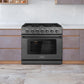 Cosmo Haven 36" 6.0 cu. ft. Gas Range, 6 Burners, Convection Oven, Knob LEDs, Storage Drawer in Matte Black, COS-EPGR366-BK