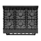 Cosmo Haven 36" 6.0 cu. ft. Gas Range, 6 Burners, Convection Oven, Knob LEDs, Storage Drawer in Matte Black, COS-EPGR366-BK