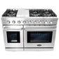 Cosmo Commercial 48" 6.8 cu. ft. Double Oven Gas Range with Convection Oven in Stainless Steel, COS-EPGR486G