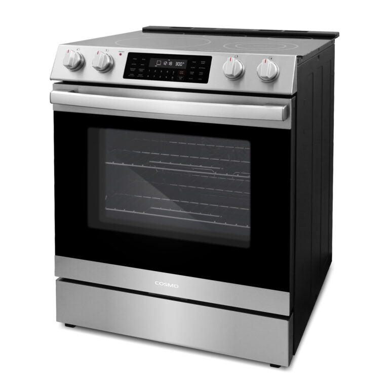 Cosmo Commercial 30" 6.3 cu. ft. Electric Range with 5 Burner Glass Cooktop and Self Clean Air Fry Oven in Stainless Steel
, COS-ERC305WKTD