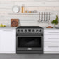 Cosmo Haven Collection 36-Inch Slide-In Electric Range with 5 Burners, 6.1 cu. ft. Convection Oven, Matte Black, COS-ERC365KBD-BK