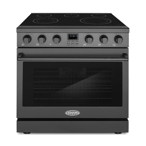 Cosmo Haven Collection 36-Inch Slide-In Electric Range with 5 Burners, 6.1 cu. ft. Convection Oven, Matte Black, COS-ERC365KBD-BK