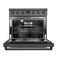 Cosmo Haven Collection 36-Inch Slide-In Electric Range with 5 Burners, 6.1 cu. ft. Convection Oven, Matte Black, COS-ERC365KBD-BK