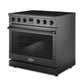 Cosmo Haven Collection 36-Inch Slide-In Electric Range with 5 Burners, 6.1 cu. ft. Convection Oven, Matte Black, COS-ERC365KBD-BK