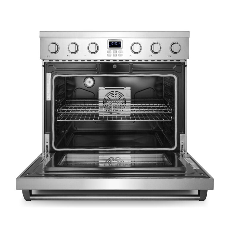 Cosmo Commercial 36" 6.0 cu. ft. Electric Range with 5 Burner Glass Cooktop and Convection Oven in Stainless Steel
, COS-ERC365KBD