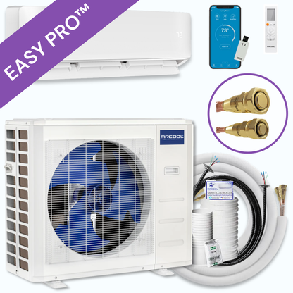 MRCOOL DIY® 5th Gen EasyPro 9,000 BTU Single Zone Mini Split Complete System 115V with 16 ft. DIY Quick Connect Line Set and DIYPRO Cable, EZPRO-09-HP-11516D-O