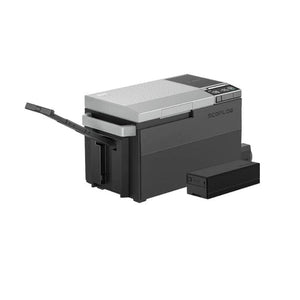 EcoFlow Package - GLACIER Portable Refrigerator, Plug-In Extra Battery and Detachable Wheels and Lever