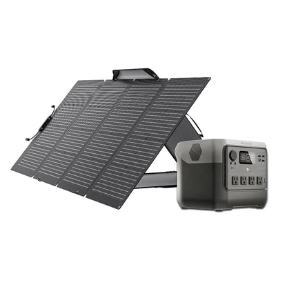 EcoFlow Package - RIVER 2 Pro Portable Power Station (768Wh) and 1 x Bifacial Portable Solar Panel (220W)