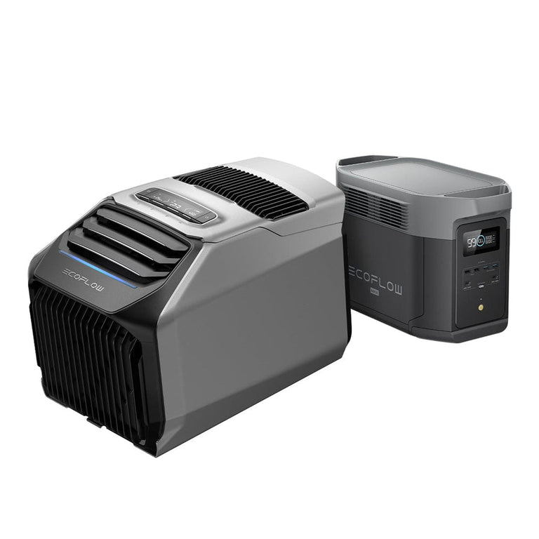 EcoFlow Package - WAVE 2 Portable Air Conditioner, DELTA 2 Max Portable Power Station (2048Wh) and Extra Battery Cable