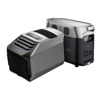 EcoFlow Package - WAVE 2 Portable Air Conditioner, DELTA Pro Portable Power Station (3600Wh), Extra Battery Cable and Adapter