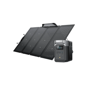 EcoFlow Package - DELTA 1300 Portable Power Station (1260Wh) and 1 x Bifacial Portable Solar Panel (220W)