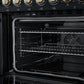 FORNO Paolo 48" 6.7 cu. ft. Freestanding Electric Range with True Convection Oven in Black with Antique Brass Accents, FFSEL6011-48BLK