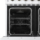 FORNO Paolo 48" 6.7 cu. ft. Freestanding Electric Range with True Convection Oven in White with Antique Brass Accents, FFSEL6011-48WHT