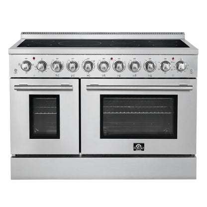 FORNO Paolo 48" 6.7 cu. ft. Freestanding Electric Range with True Convection Oven in Stainless Steel,  FFSEL6011-48