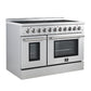 FORNO Paolo 48" 6.7 cu. ft. Freestanding Electric Range with True Convection Oven in Stainless Steel,  FFSEL6011-48