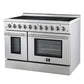 FORNO Paolo 48" 6.7 cu. ft. Freestanding Electric Range with True Convection Oven in Stainless Steel,  FFSEL6011-48