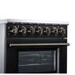 FORNO Massimo 30-Inch 4.32 cu. ft. Electric Range, 5 Radiant Elements, Convection Oven, Air Fryer, Black, FFSEL6020-30BLK
