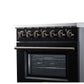 FORNO Massimo 30-Inch 4.32 cu. ft. Electric Range, 5 Radiant Elements, Convection Oven, Air Fryer, Black, FFSEL6020-30BLK