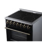 FORNO Massimo 30-Inch 4.32 cu. ft. Electric Range, 5 Radiant Elements, Convection Oven, Air Fryer, Black, FFSEL6020-30BLK