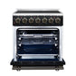 FORNO Massimo 30-Inch 4.32 cu. ft. Electric Range, 5 Radiant Elements, Convection Oven, Air Fryer, Black, FFSEL6020-30BLK